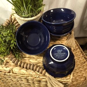 Set of 4 - Pfaltzgraff USA Dessert Bowls cobalt blue no chips or cracks.